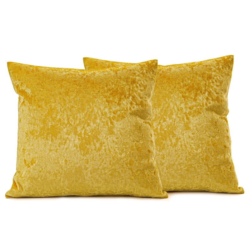 NiNi ALL Decorative Throw Pillow Covers Pack of 2  Velvet Throw Pillow Cases for Couch Pillows Cover Bedroom Living Room Outdoor Pillow Covers 18x18 Inch Gold - Image 1